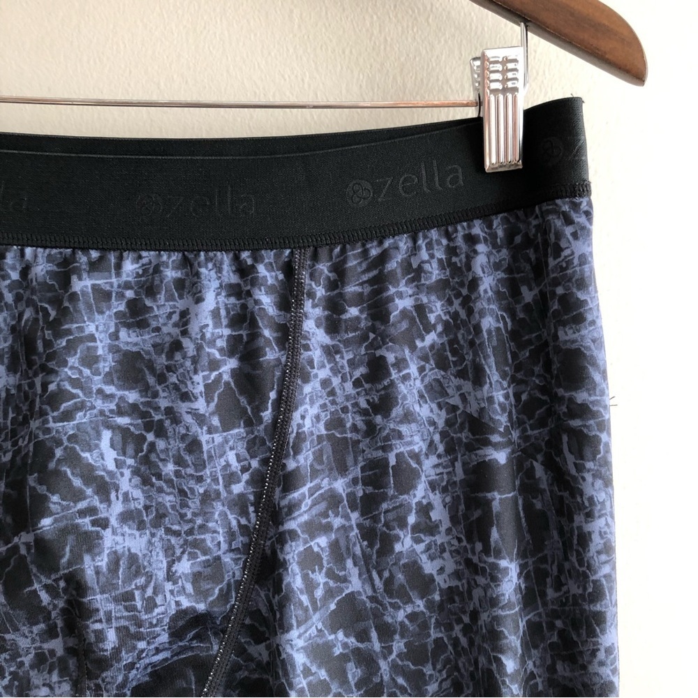 Zella Men’s Static Print Compression Workout Leggings Black Blue Size M - Picture 5 of 11